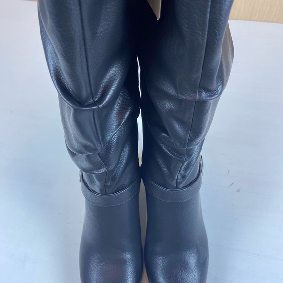 Soul Naturalizer Frost Wide Calf Black Knee High Boots 8.5W Block Heel NEW - Picture 5 of 12